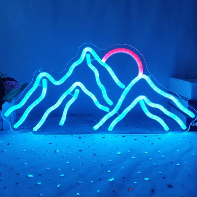 Custom Mountain Sunset Neon Sign
