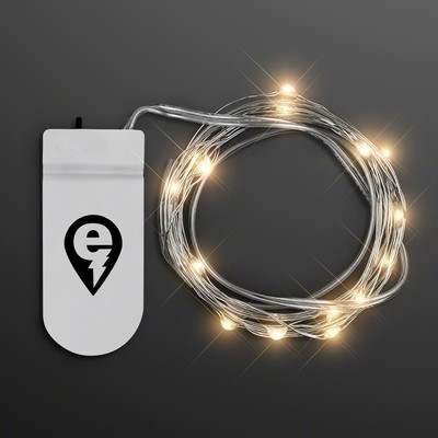 Warm White Crafting Fairy Lights, 20 LEDs, 80" Long - PRINTED