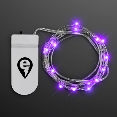 Purple Fairy String Lights for Crafting, 20 LEDs, 80" - PRINTED